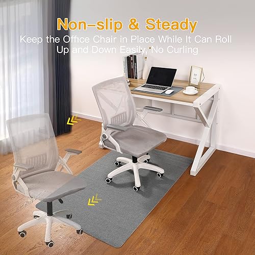 Miniatura 3 de Tapete para silla de oficina para suelo de madera dura y azulejos, tapete para silla rodante de juegos de computadora de 55 x 35 pulgadas, alfombra