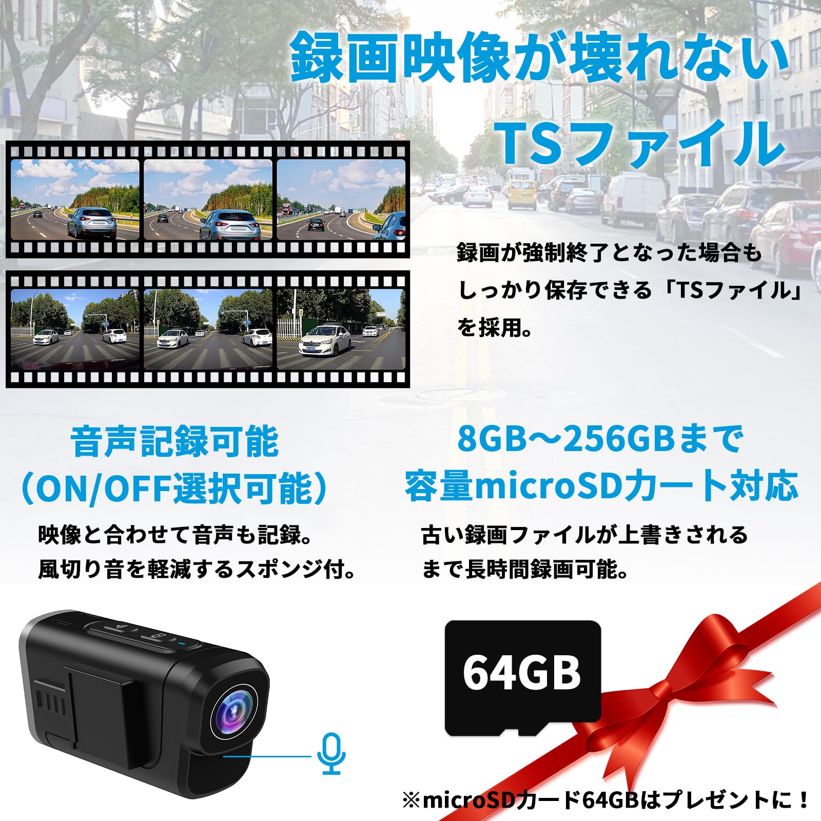Amazon.co.jp: 4K ドライブレコーダー本体 車載 2カメラ 前後同時録画