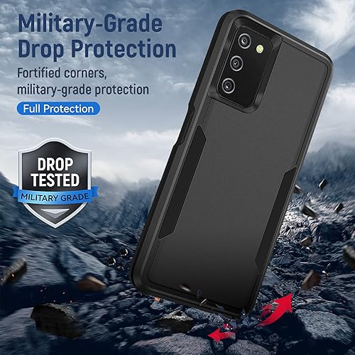 Miniatura 7 de Funda para Samsung Galaxy A03S, con protector de pantalla prueba de caídas de grado militar, resistente, resistente, a prueba de golpes, para
