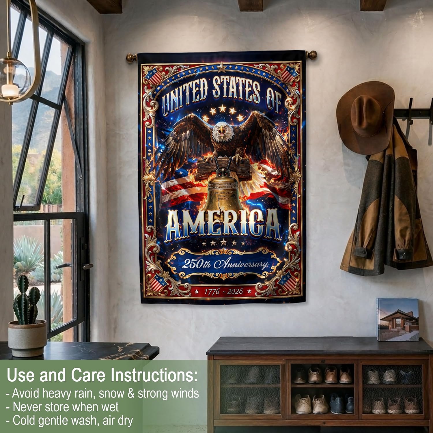 250 Year American Anniversary Flag, 250th Anniversary Patriotic Design, Banner Commemorative Outside Decoration, 250 Years Of Freedom Flag, Garden Flags For Outside 3 (30x40 Inch)