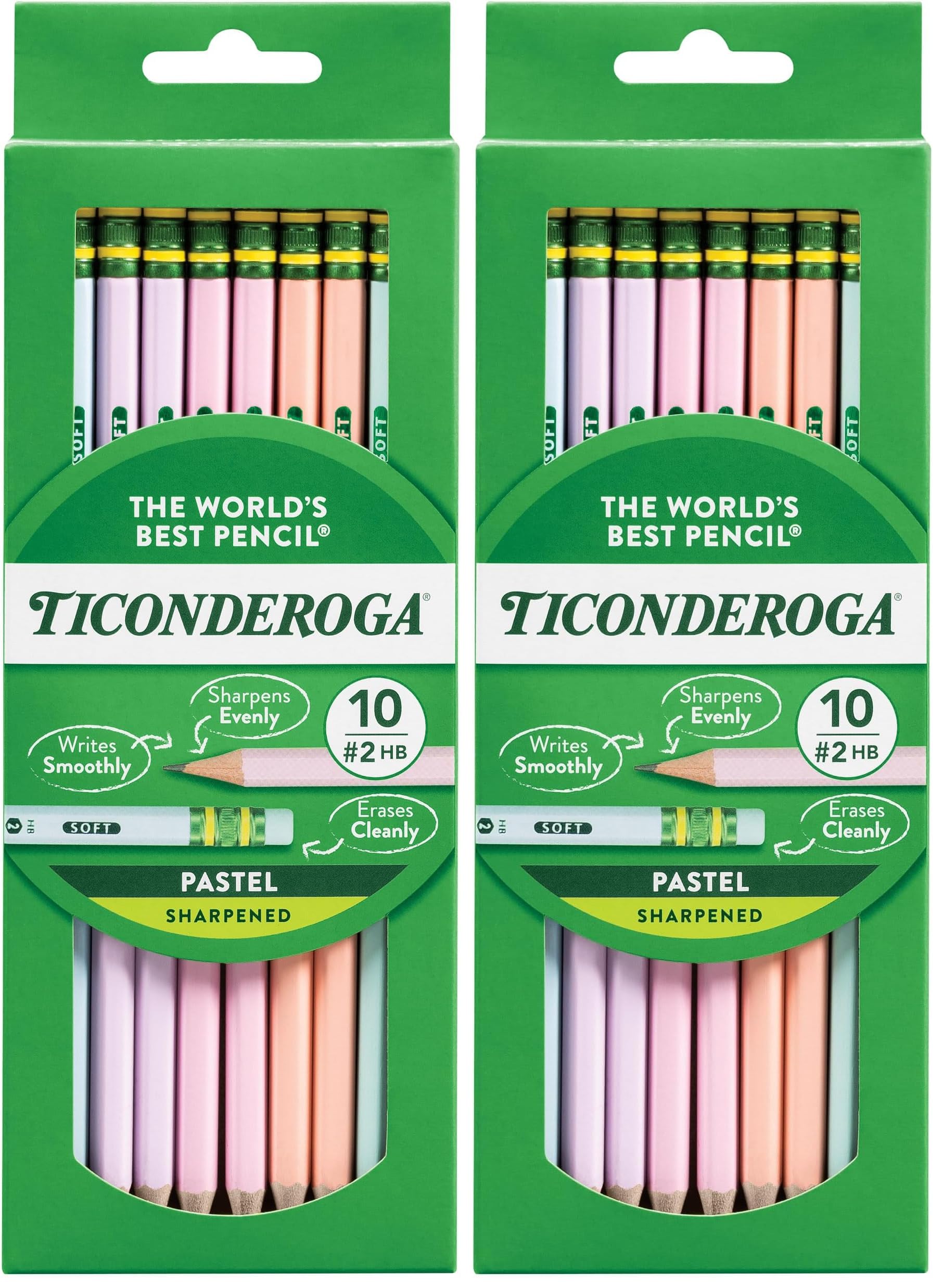 Pastel Pencils,2 Soft,Assorted Colors,Pencils,10 Count (Pack of 2)