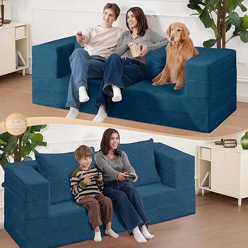 Miniatura 13 de Cama humana gigante para perro, cama 3 en 1 para perro de tamaño humano con funda de piel sintética lavable, cama grande plegable para mascotas con