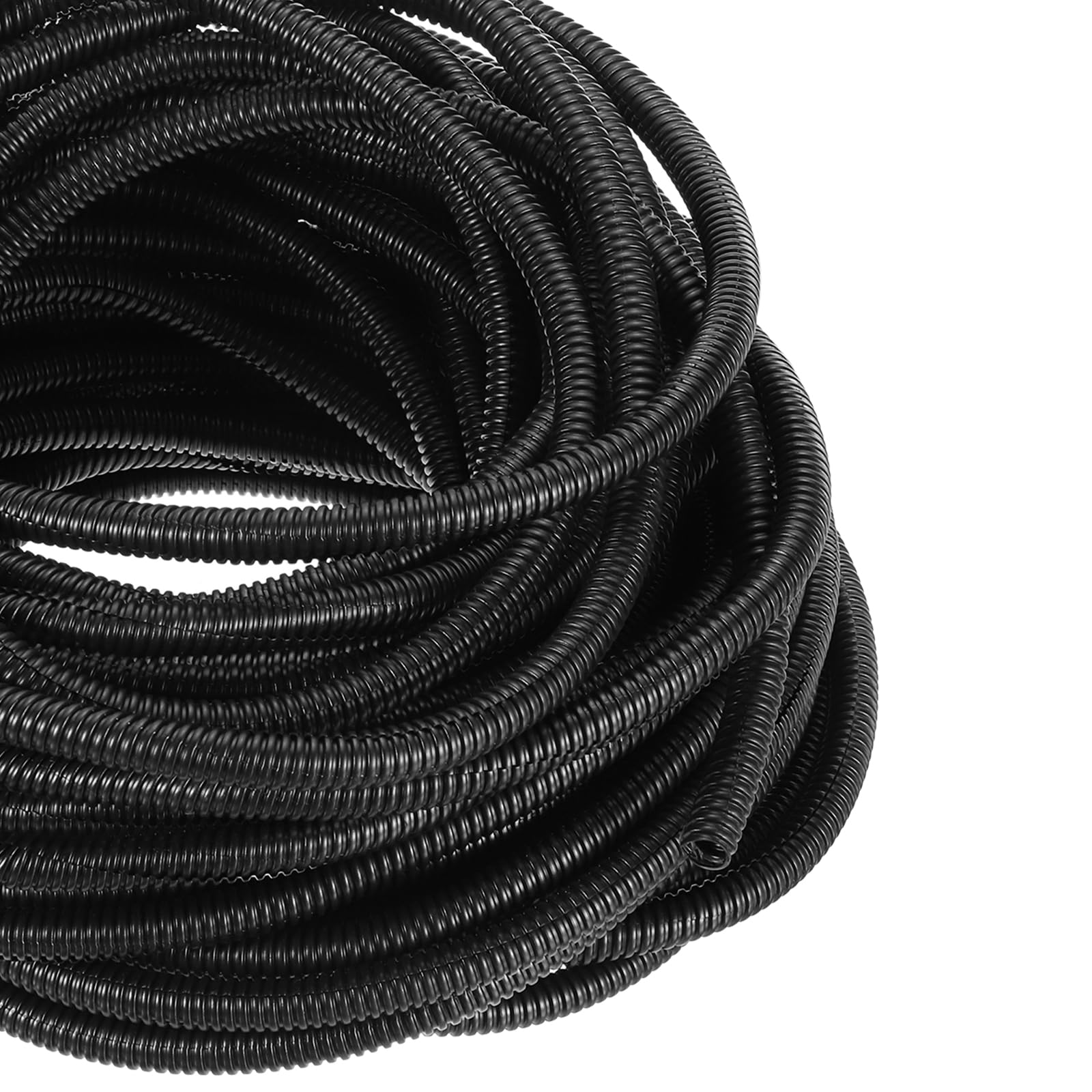 DMiotech 30m Wire Loom Split Tubing 16mm, Cord Protectors from Pet Flexible Conduit Cable Management for Office, Home, Garden, Black