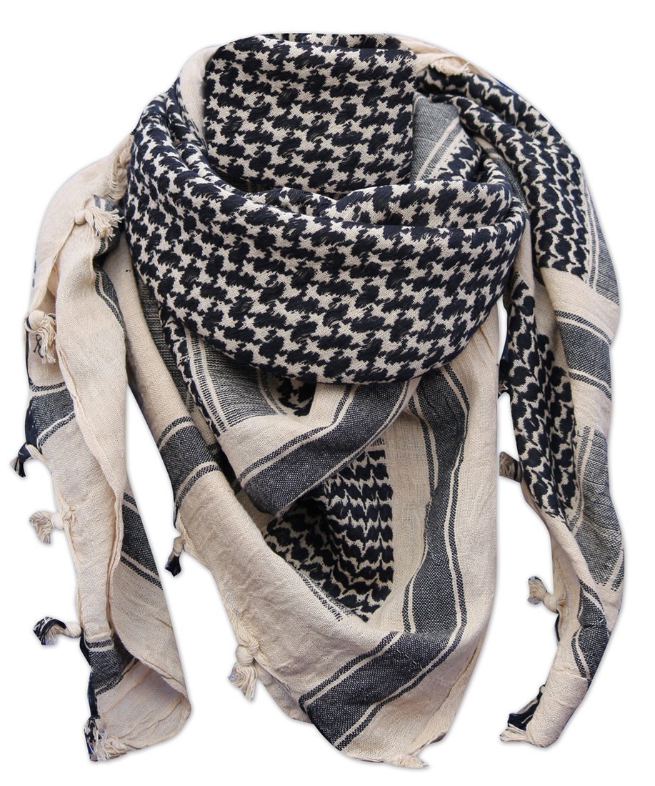 Romeotrading Women's Kakhi Shemagh Scarf Army Issue Arab Military Forces Sas Biker Neck Warmer (Sand, One Size)