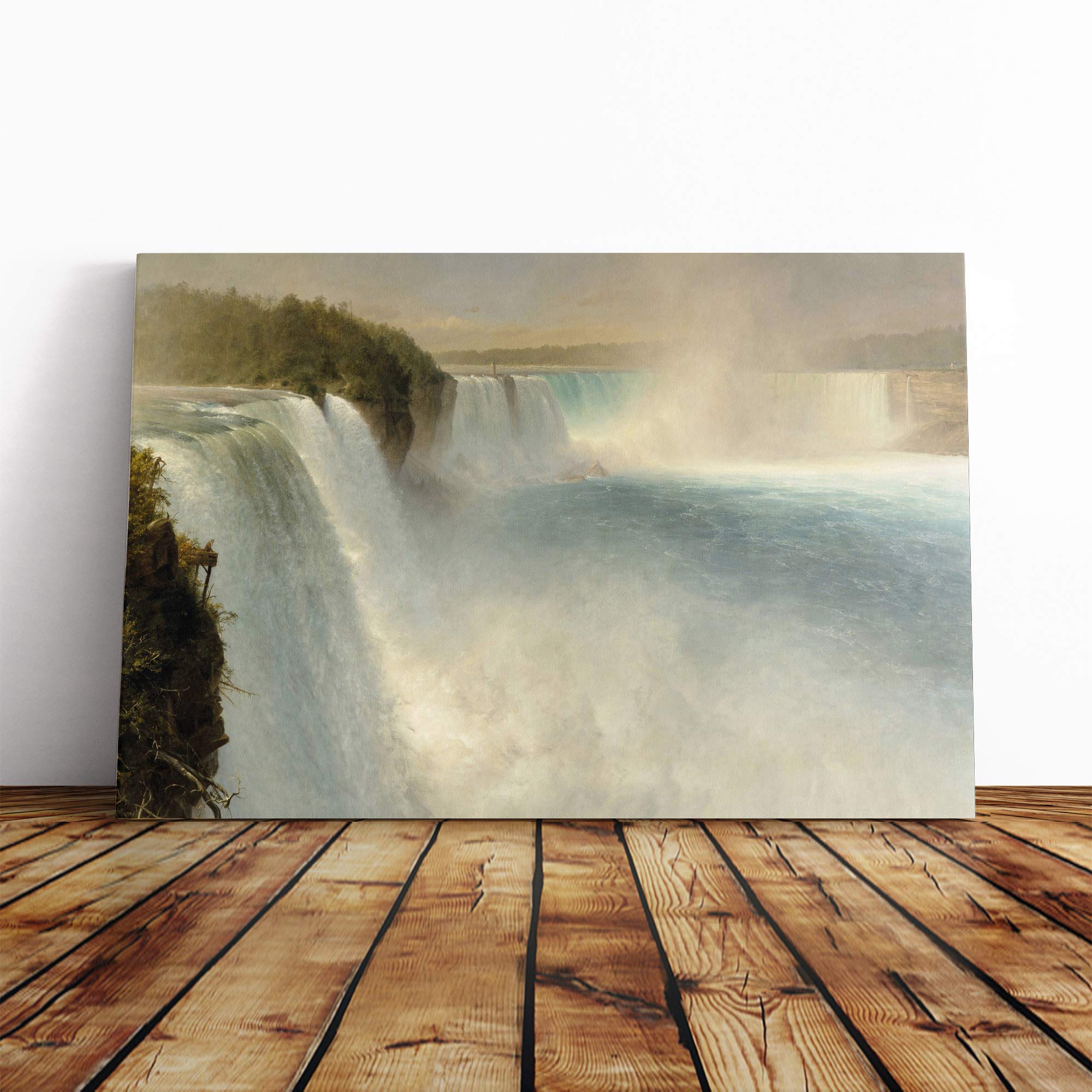 Frederic Edwin Church Niagara Falls Canvas Print | Gallery Wrapped 30mm Frame Wall Art | 30x20 inches | Ready to Hang | Modern Cityscape Picture | Living Room Bedroom Lounge Office