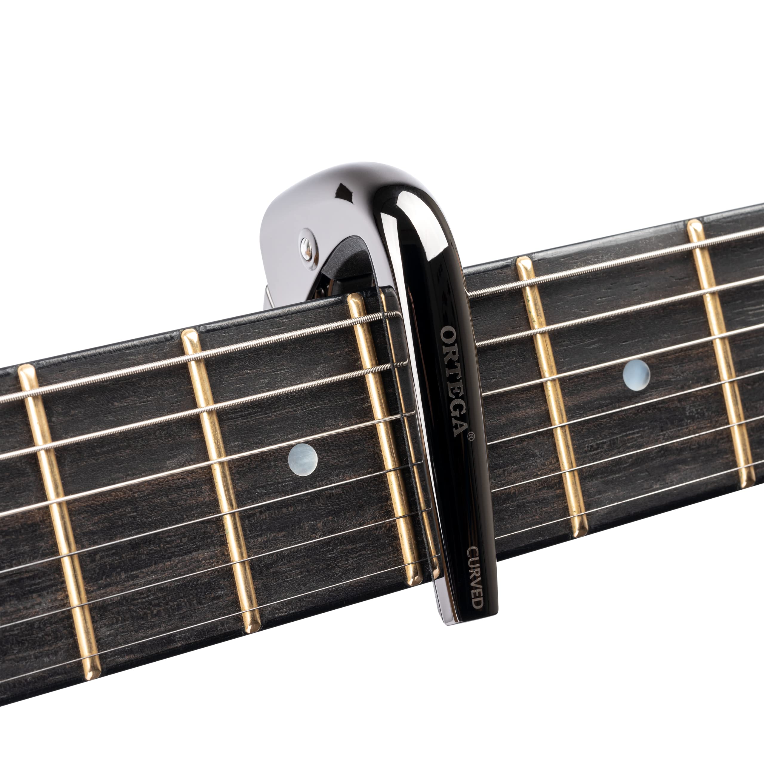 Ortega Guitars Capodastre Courbé Pour Guitare - Alliage Aluminium Avec Finition Noyer OCAPOCV-WND