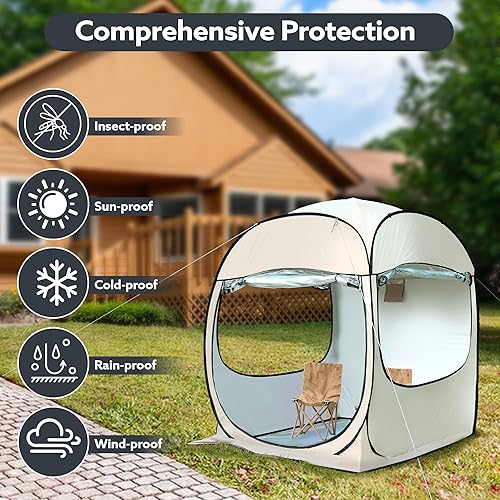 Miniatura 5 de Tienda de campaña desplegable para todo tipo de clima, para 1-3 personas, para todo tipo de clima, lluvia solar instantánea, sin condensación,