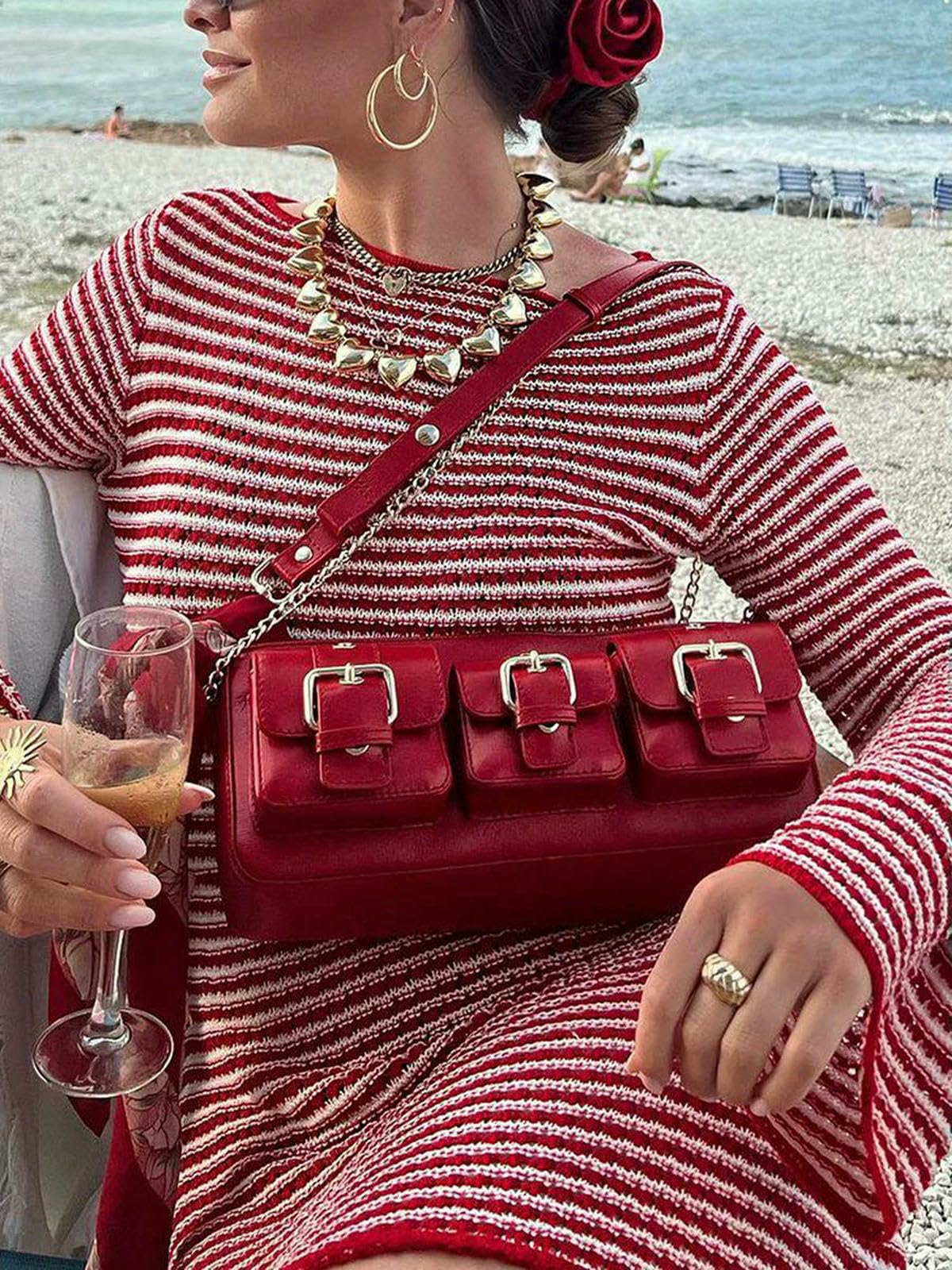 Vestiti a Maniche Lunghe Mini Abito da Donna Righe Donna, Inverno Autunnale, Contrasto Bodycon Ad Alta Vita, Sexy per La Festa della Spiaggia Casual-Nero-m