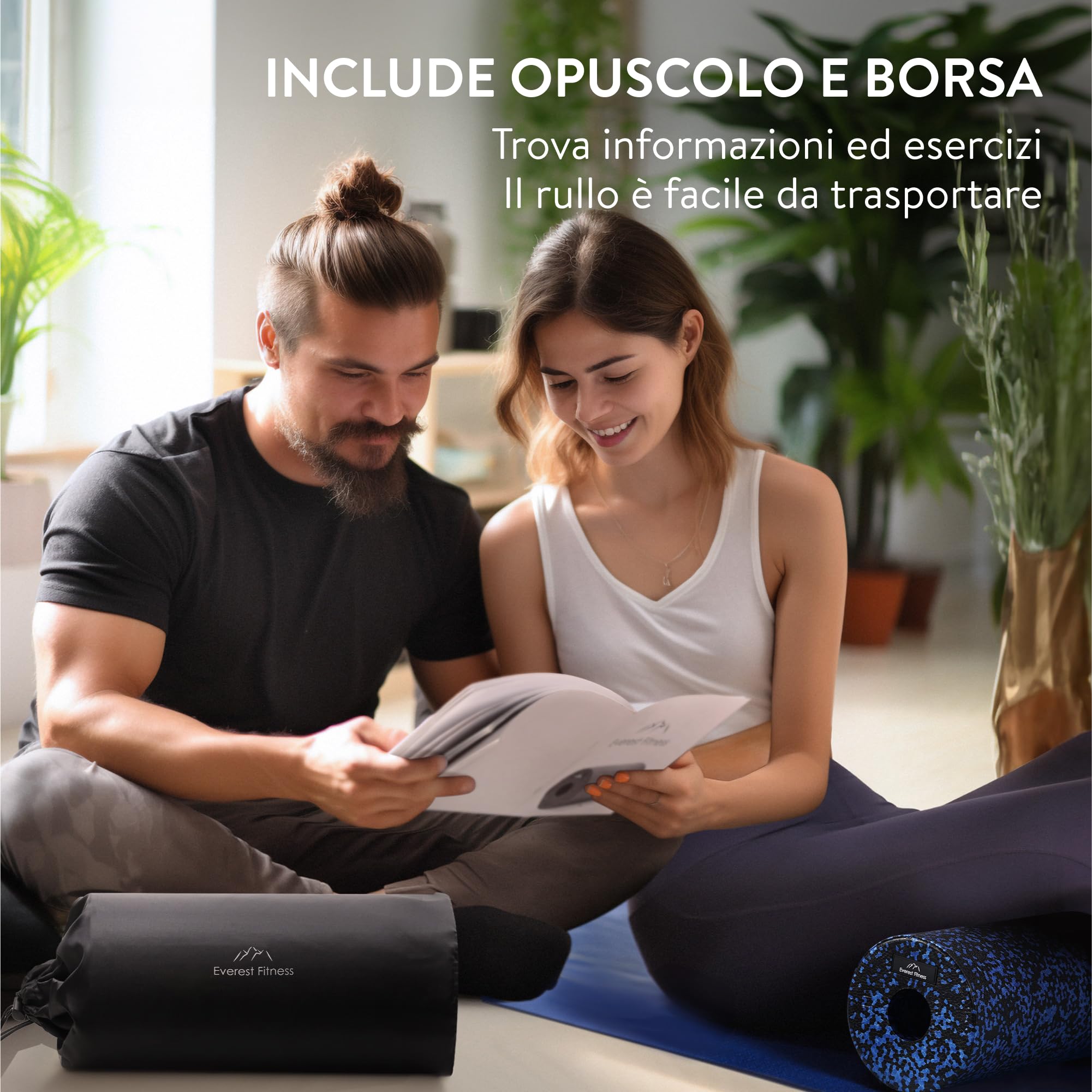 Foam Roller Pilates Liscio - Foam Roller Schiuma Medio Duro - Rullo Massaggio Muscolare Ø 15 x 30 cm - Rullo Schiena Cellulite - Tubo Fitness Palestra Stretching e Yoga