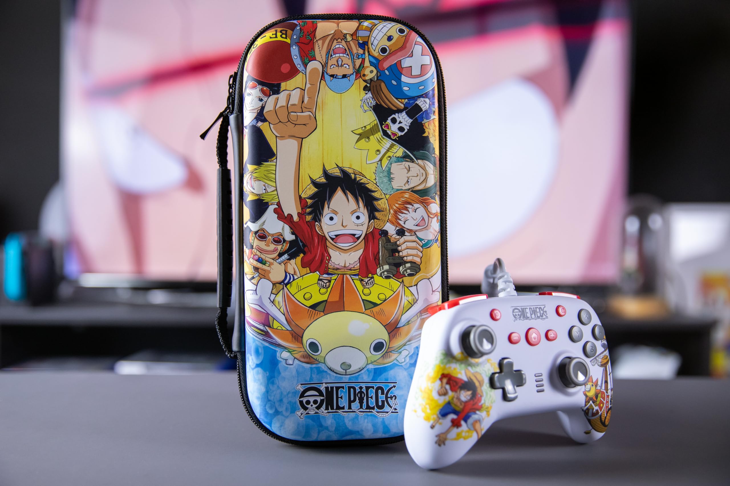 Pacchetto di accessori da gioco Konix One Piece Gamer per Nintendo Switch e Switch OLED - Custodia protettiva - Controller cablato