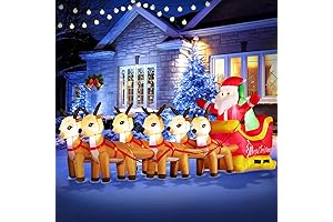 DomKom 13 FT Giant Santa In Sleigh with Reindeers