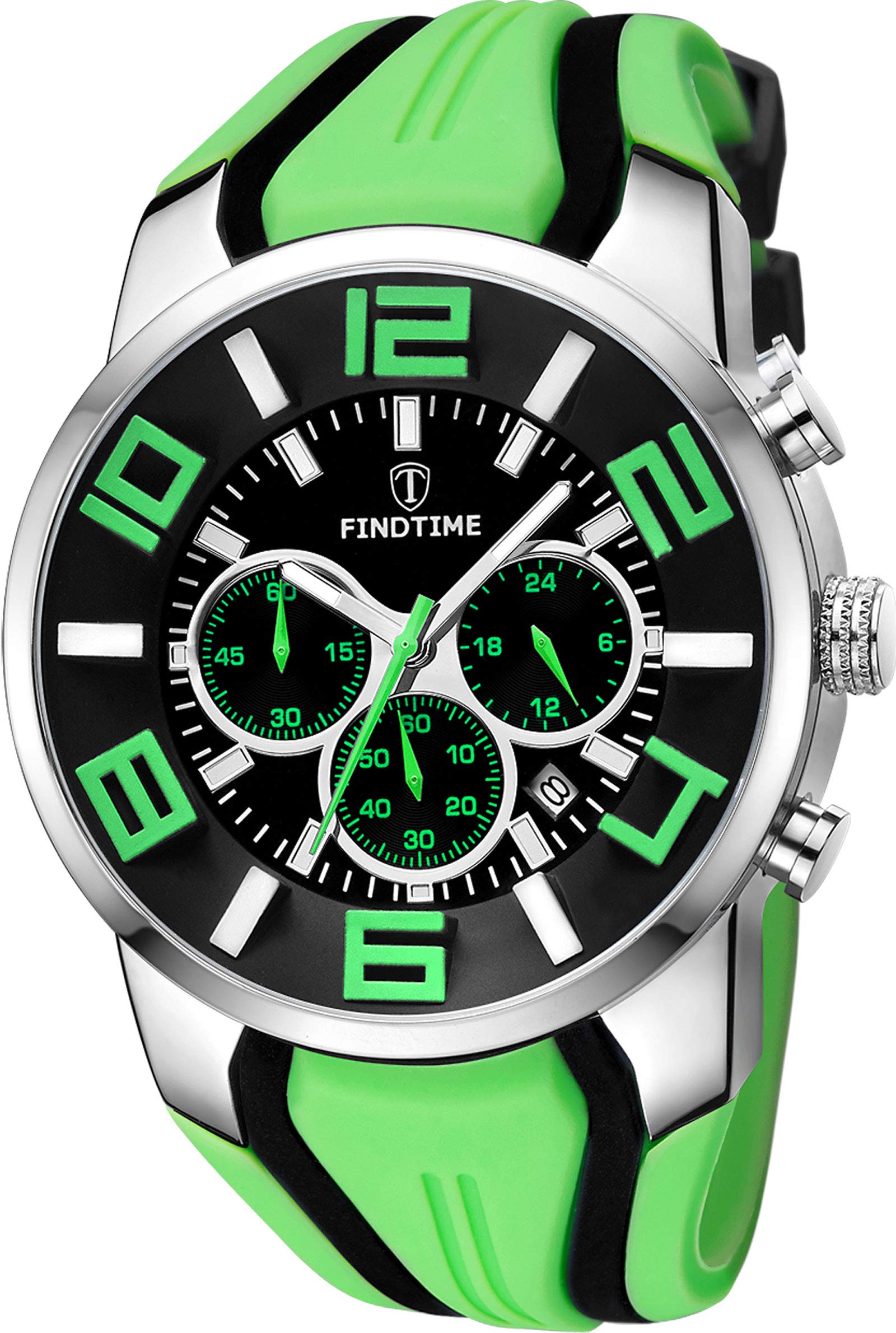 Reloj deportivo para hombre, color verde, rojo, negro, azul, naranja, diseño colorido, elegante y elegante para correr y entrenamiento, Exteriores, Verde