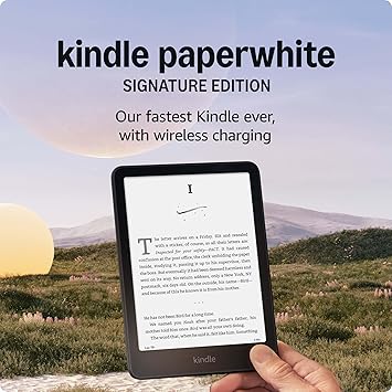 Amazon Kindle Paperwhite Signature Edition 32GB (newest model) – Our fastest Kindle with auto-adjusting front light, wireless charging, and weeks of battery life – Metallic Black