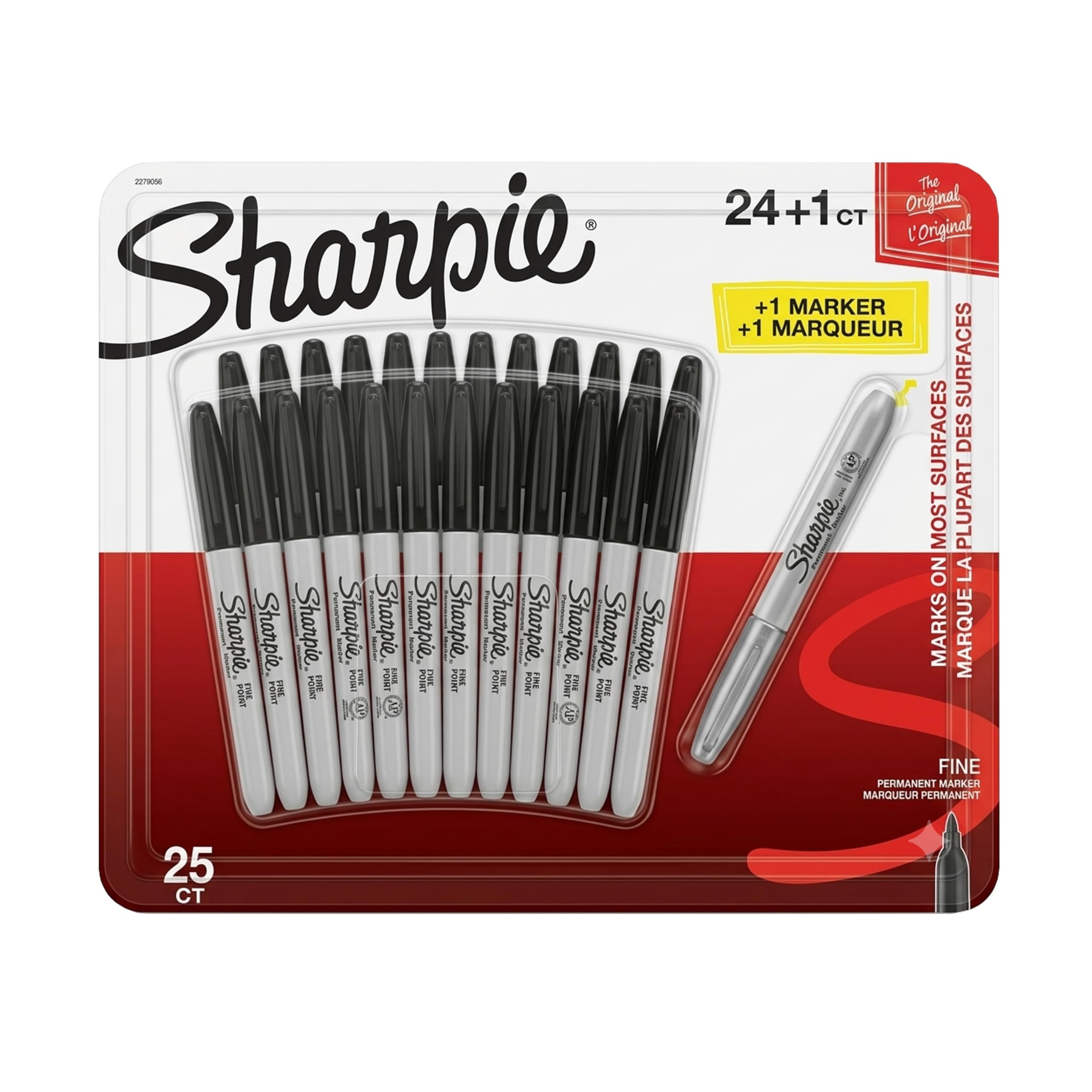 Sharpie Marker permanentny - czarny 24 + 1 opakowanie