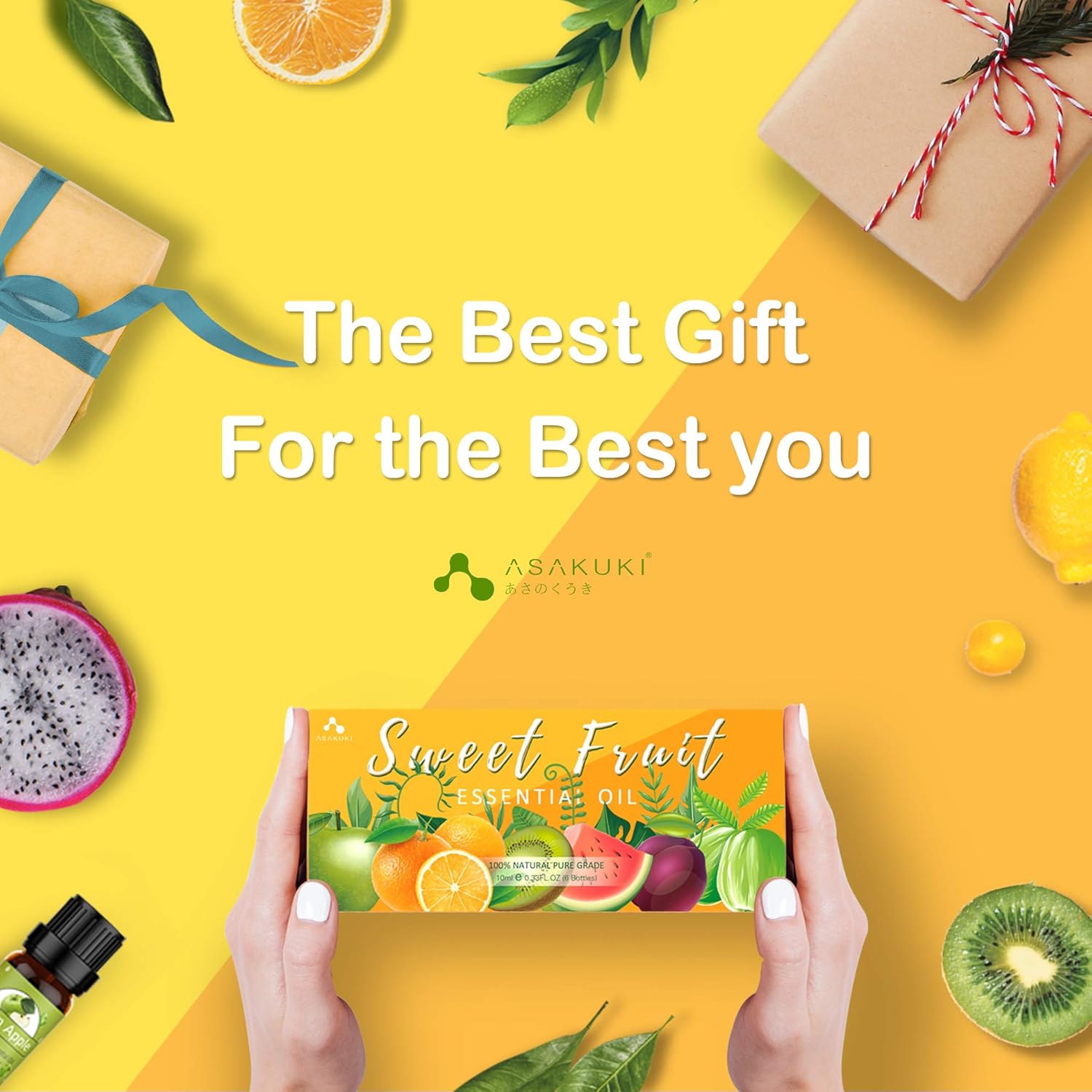 Lоwеѕt Prісе ASAKUKI Fruity Fruit Essential Oils Gift Set, 6*10ML Premium Fragrance Oils for Diffuser & Candle Soap Making - Passion Fruit, Strawberry, Guava, Pineapple, Green Apple, Fig Scented Oils for Home