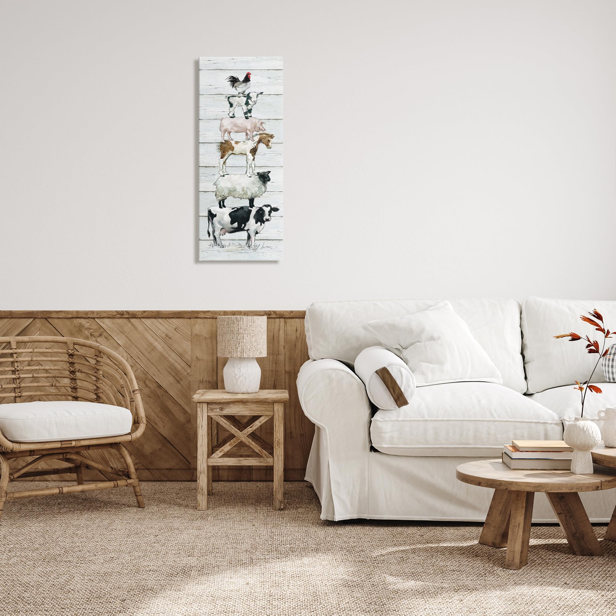 Amazon.com: Stupell Industries 'Country Farm Animal Stack'| Canvas