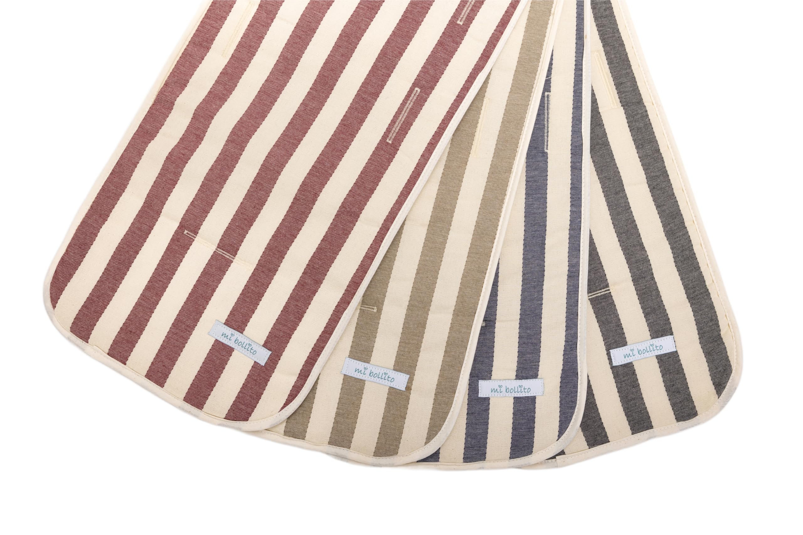 Mi Bollito, Universal Pushchair Mat, Padded and Breathable Striped Model, 100% Cotton, Compatible with All Prams - Image 2