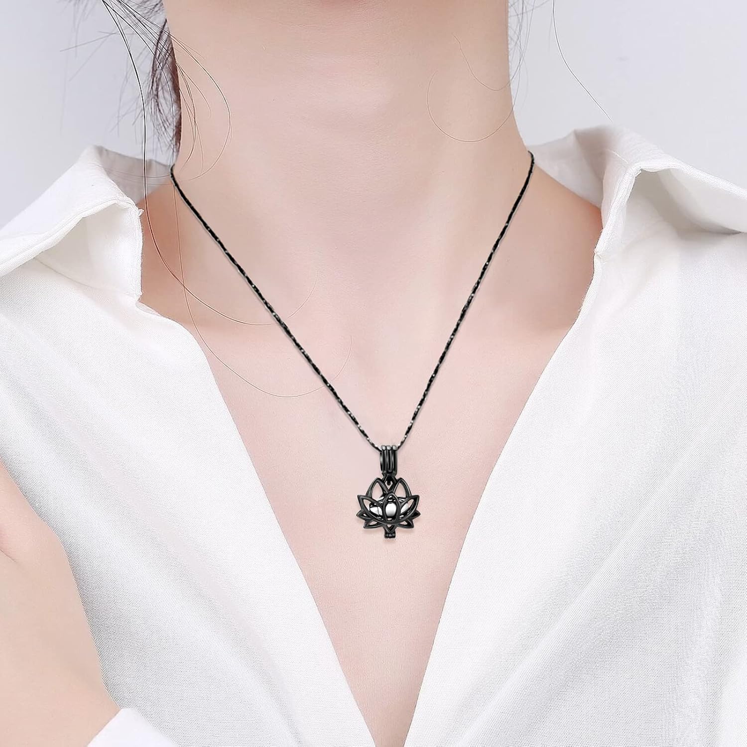 Imrsanl Cremation Jewelry for Ashes - Lotus Flower Ashes Pendant Necklace with Mini Keepsake Urn Memorial Ash Jewelry - Image 6