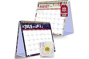 Decorably 18 Month Desk Table Calendar 2024-2025