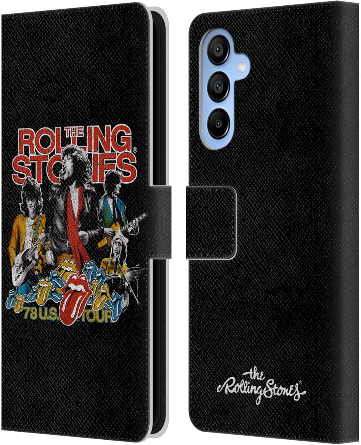 Head Case Designs Officially Licensed The Rolling Stones 78 Us Tour Vintage Key Art Leather Wallet Case Compatible with Samsung Galaxy A16 5G