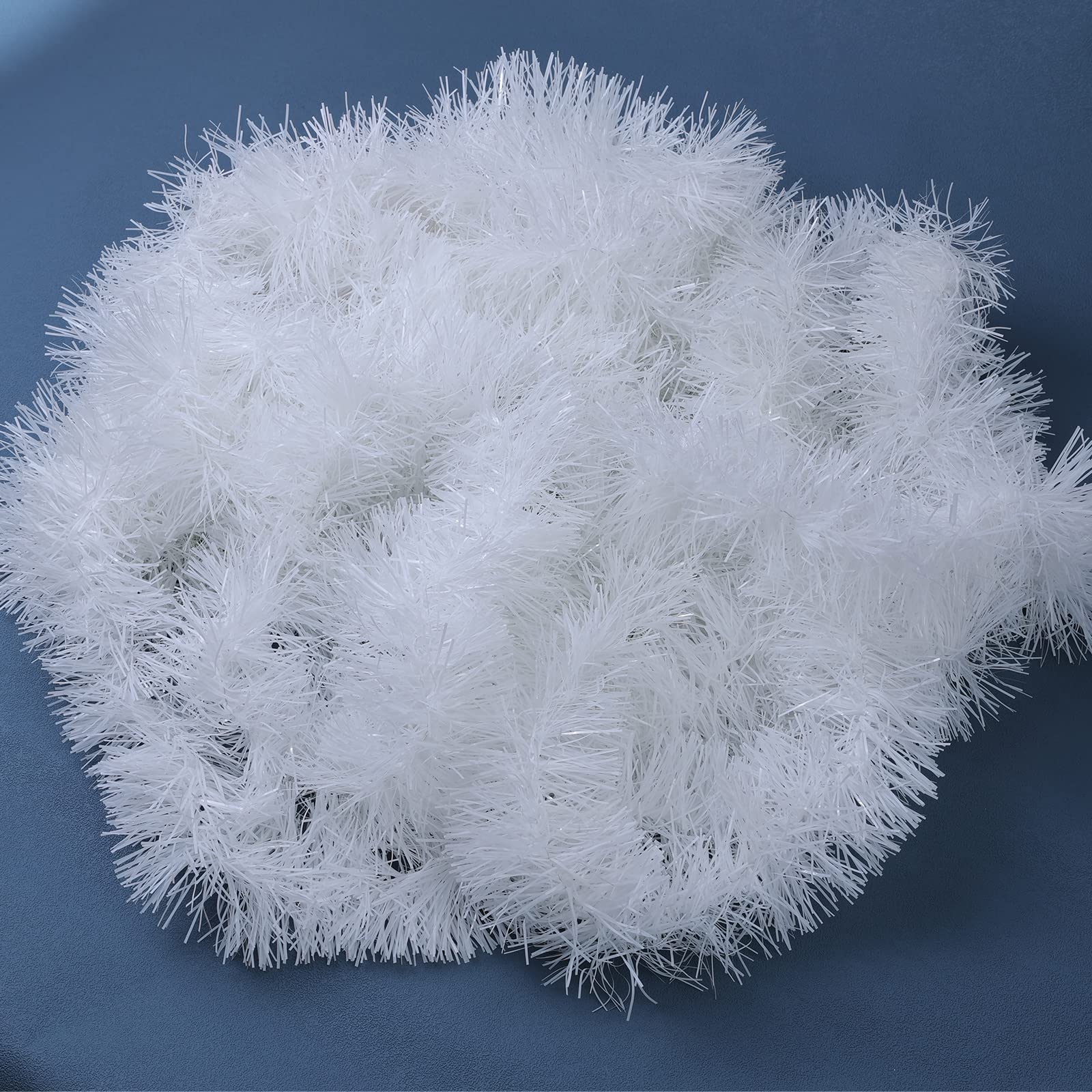 32.8 Feet White Tinsel Christmas Garland - Image 2