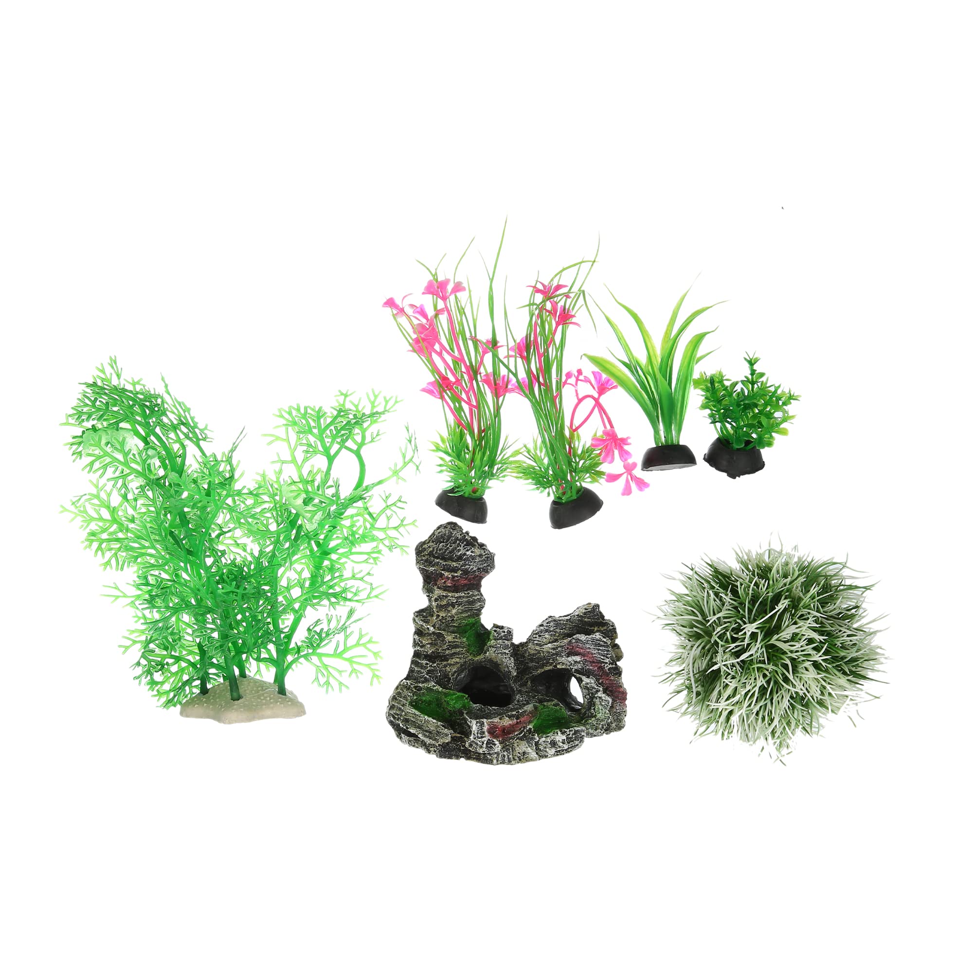 VOCOSTE Acuario Plantas Kit, Falso Colorido Peces Tanque Decoración Plantas Juego