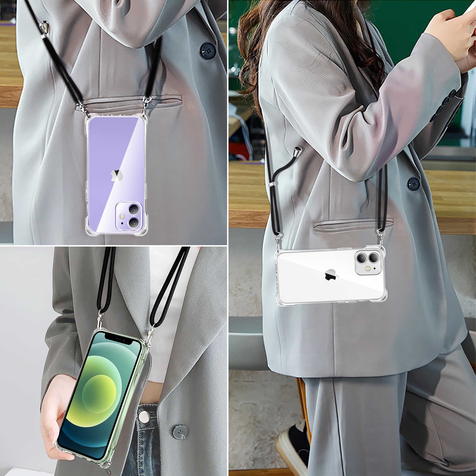 Amazon.co.jp: xiusiteli iPhone 11 ケース クリア ネック ショルダー