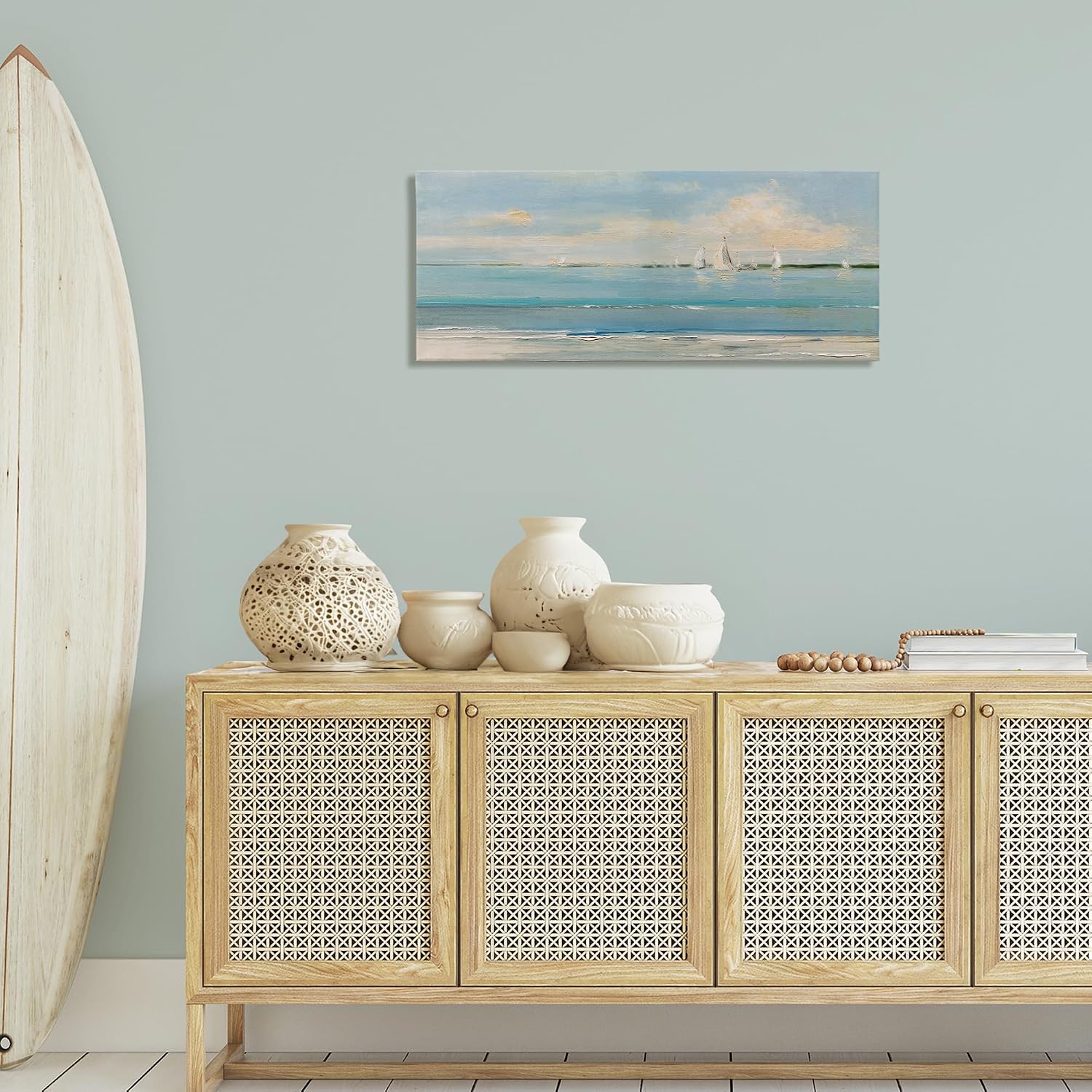 Stupell Industries 'Distant Painterly Sailboats', Canvas Art, 40 x 17
