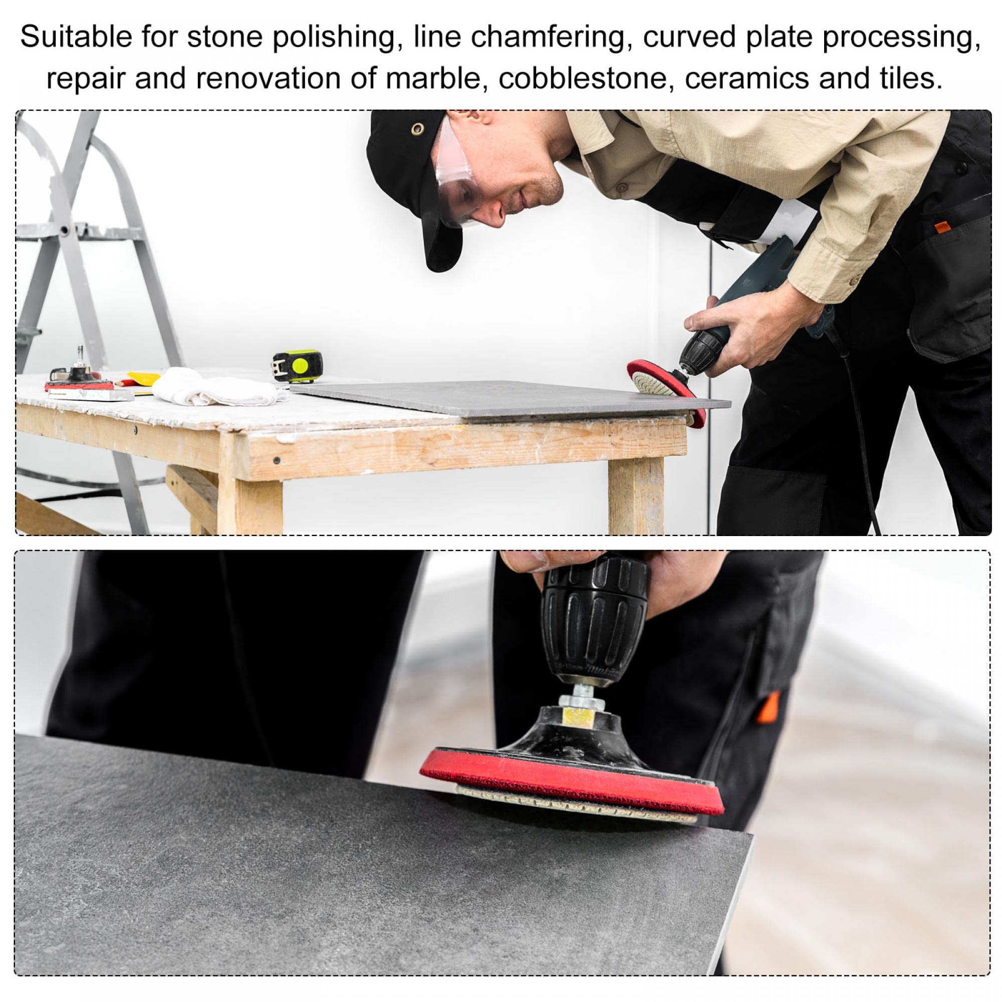 Disco Lucidante Diamantato, 15 Pezzi 4 Pollici  100 Mm  Tamponi Lucidanti Per Cemento Tamponi Lucidanti Per Granito E Marmo Con Tamponi 50 6000 Per Lucidatrice Lucidatr 86325252 - Foto 9