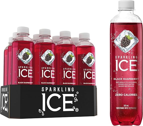 Sparkling Ice Black Raspberry flavoured sparkling water with zero sugar and zero calories. Sparkling Ice drinks are packed with fun and fruity ...