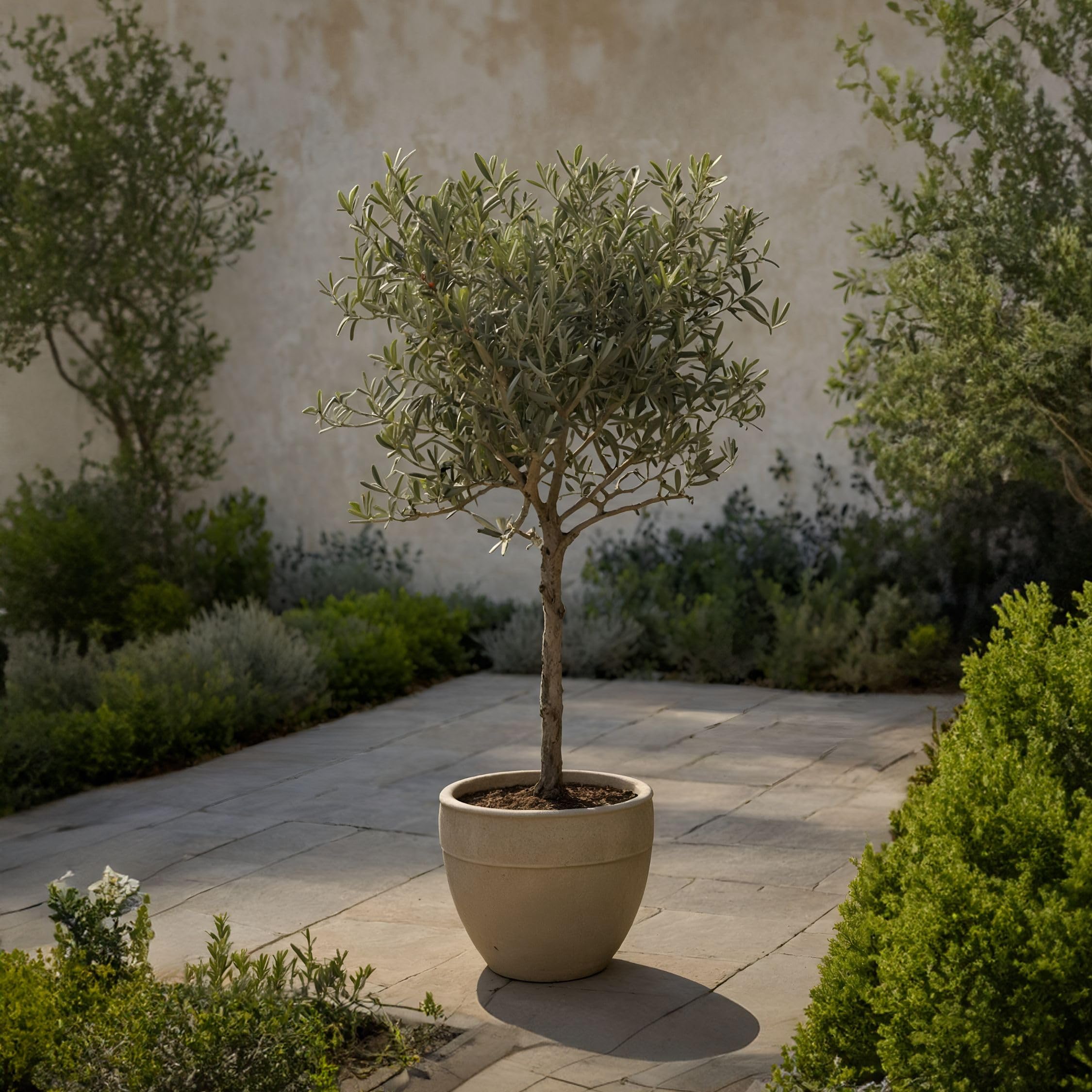 Olea Europaea Oliviers sur tige Set de 2 Pot 21cm Hauteur 90-100cm