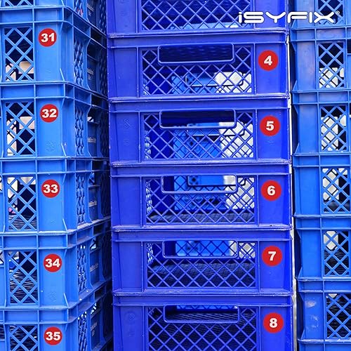 Miniatura 47 de iSYFIX Calcomanías amarillas de números consecutivos – 1 a 100, 2 pulgadas, 1 juego – Vinilo autoadhesivo de alta calidad, ideal para inventario