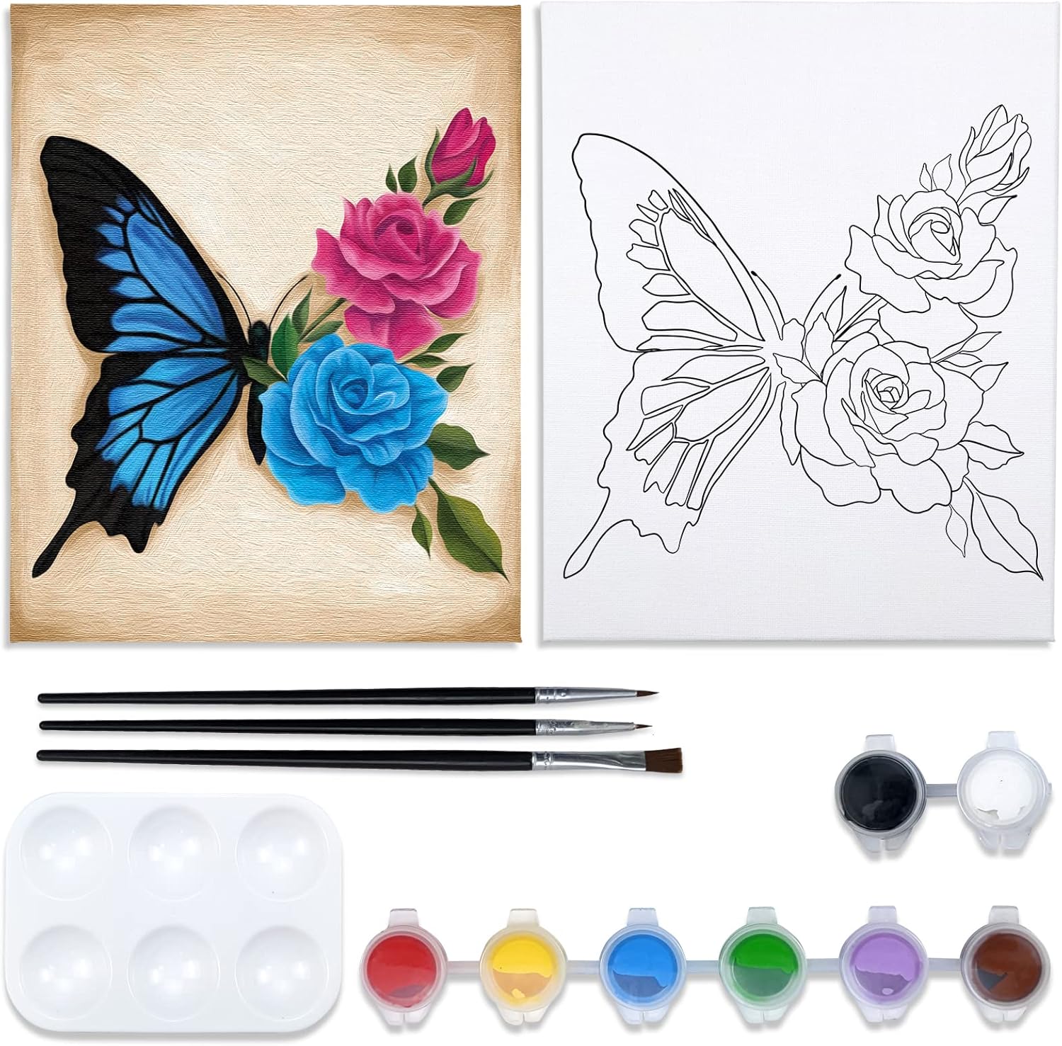 8x10 Paint and Sip Canvas Painting Kit Pre Drawn Canvas for