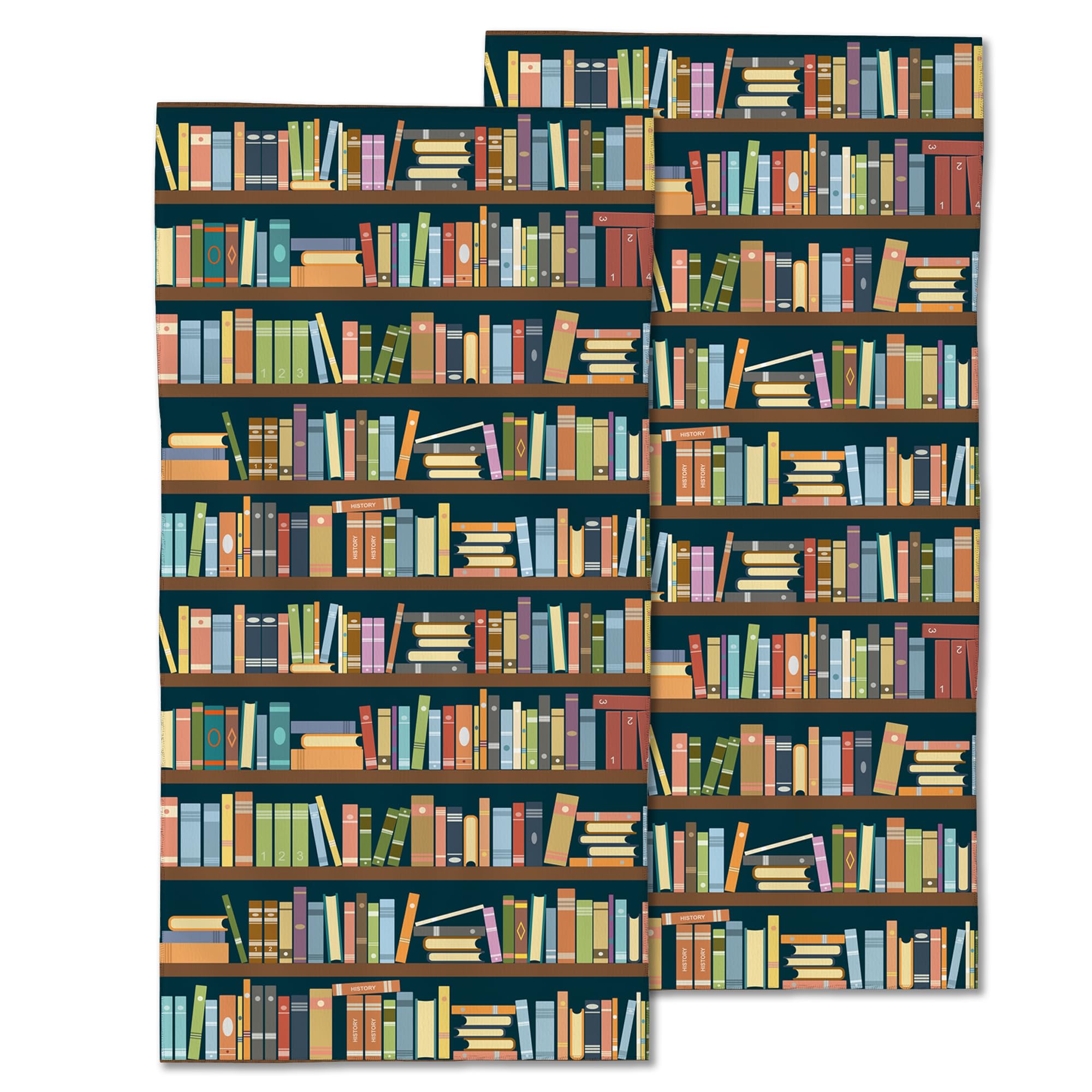 CXULIN Book Hand Towels Set of 2,Bookshelves Soft Fingertip Bath Towel Small Face Washcloths Decor Kitchen Towel for Hotel Spa Gym Sport 28x14in