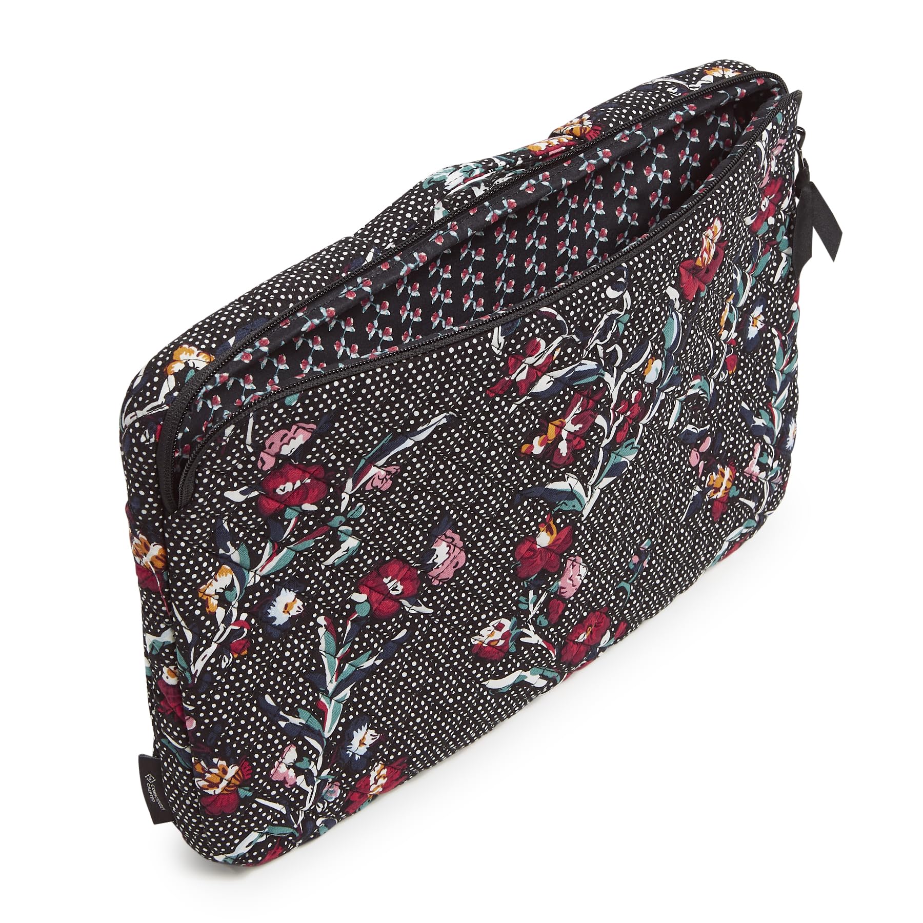 Vera Bradley Women's Cotton Laptop Organizer, Perennials Noir Dot, One Size