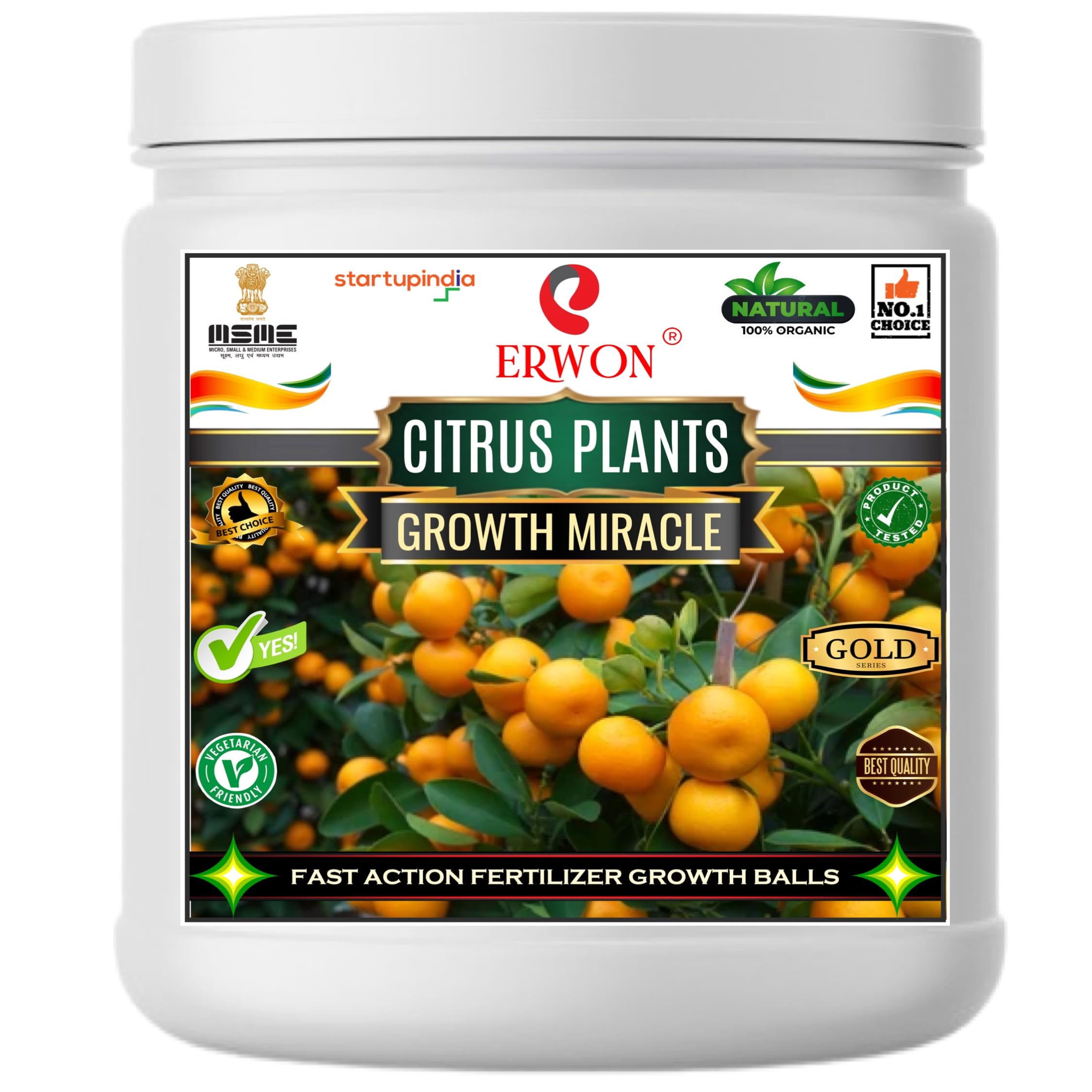 Erwon® Citrus Plant GROWTH MIRACLE Fertilizer, Fast Action Organic Granules for rapid Growth and Heavy Flowering and Bigger Fruits. (900 gm)-image-17
