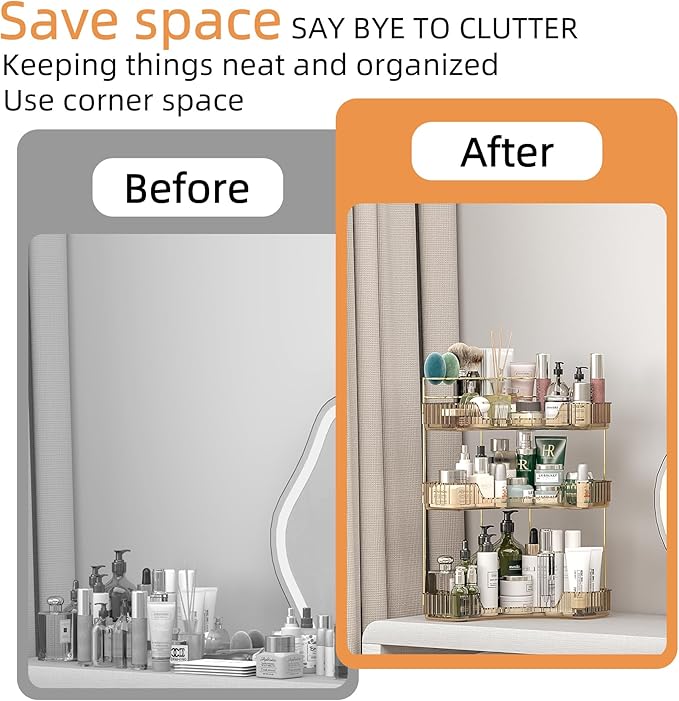 Organizador de Esquina para Baño con Porta Cepillos, 3 Niveles miniatura 4