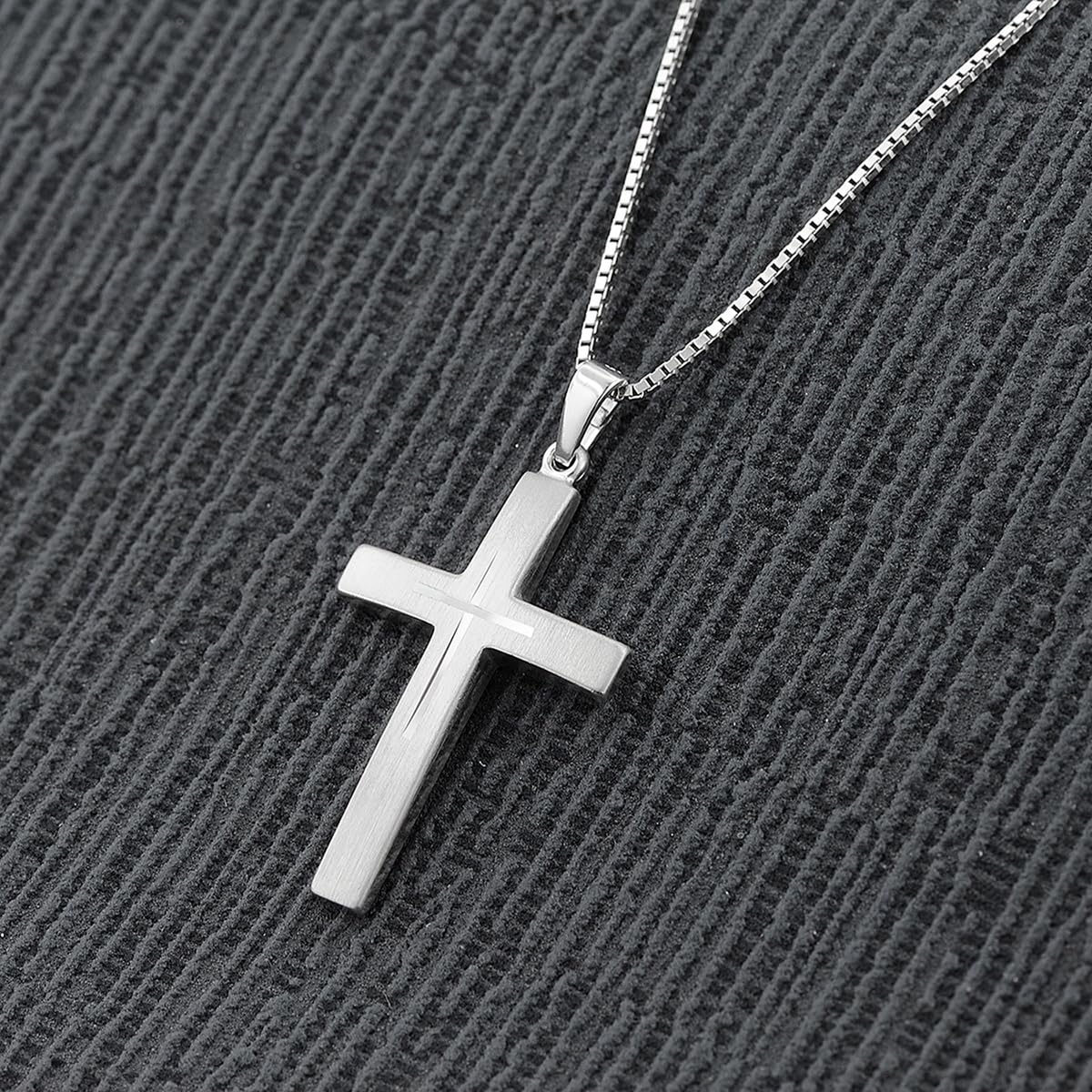 trendor Silber Kreuz mit Kette für Herren 60705