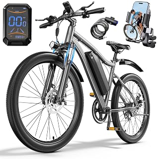 Electric Bike for Adults, 26" Commuter Ebikes with 5-Level Pedal Assist & 7-Speed Gears, 25MPH, 720W Motor, 375Wh Battery, 50 Miles, Lockable Suspension Fork, Lightweight Electric Mountain Bicycles. - Amazon product rated Grade A