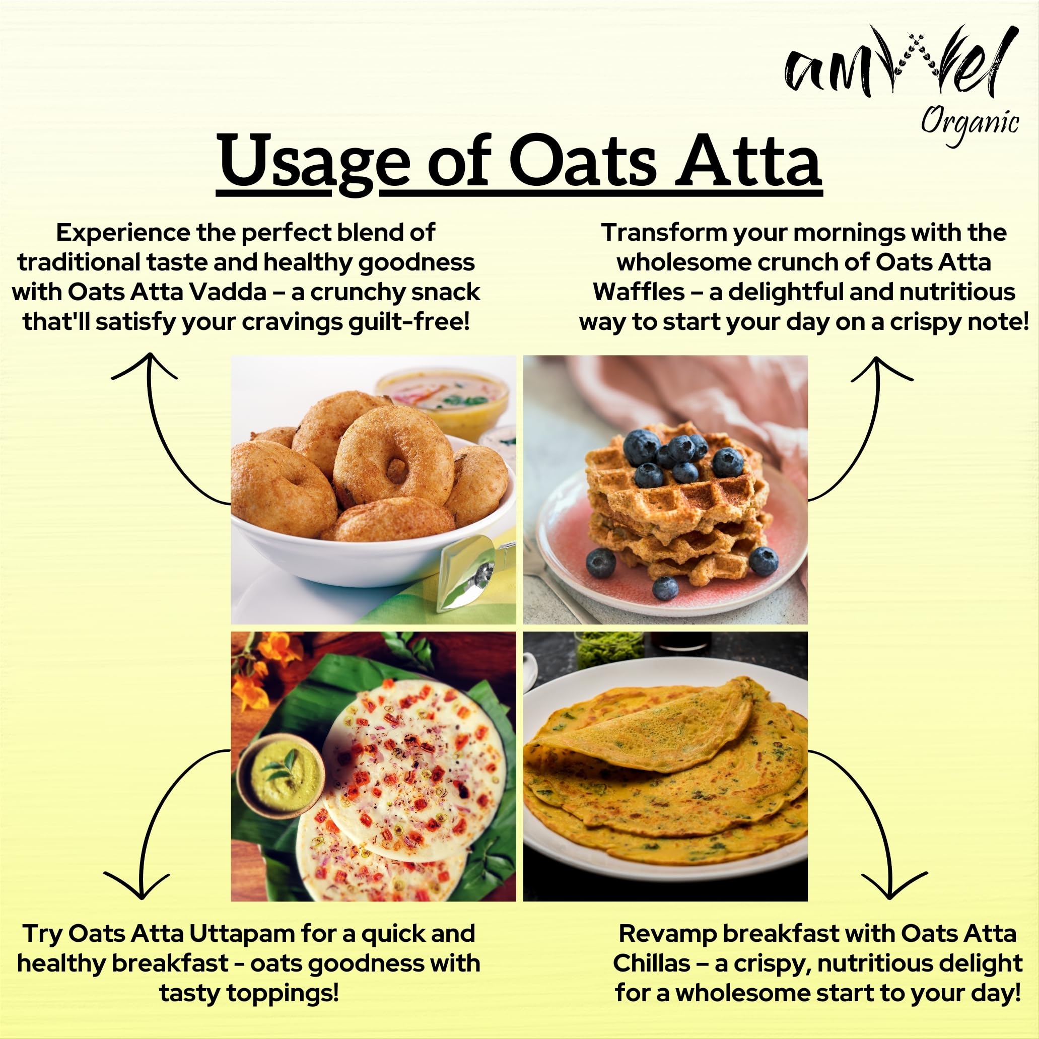 Amwel Organic Oats Atta | Jawi ka Atta x 3pc | 450g | High Dietary Fiber Good For Digestion Gut Health Manages Weight and Diabetic Friendly Low GI Aata | 1.35kg | Vaccum Packed - Image 7 thumbnail