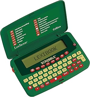 LEXIBOOK Scrabble Dictionary, Build and Pattern Function, 276 000 playable Words from Collins Dictionary, Green/Red, SCF-328AEN