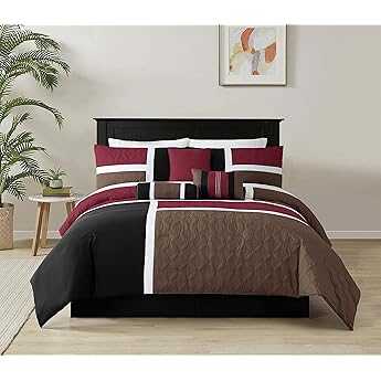 Chezmoi Collection Napa 7-Piece Luxury Leaves Scroll Embroidery Bedding Comforter Set (California King, Gray/Light Gray/Black)
