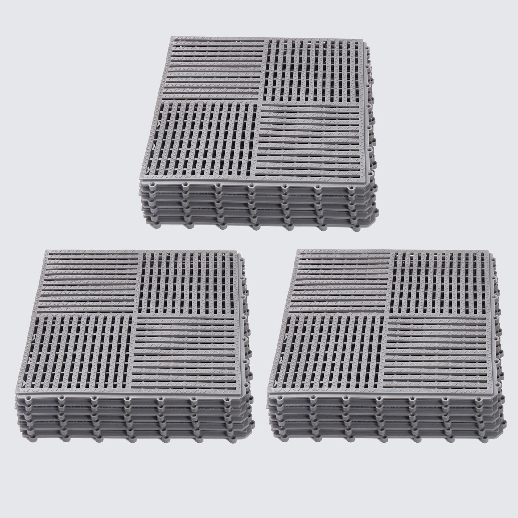 9 Pack Modular Interlocking Tiles Double Non-Slip 12"x12" Dark Gray — Amazon image 15
