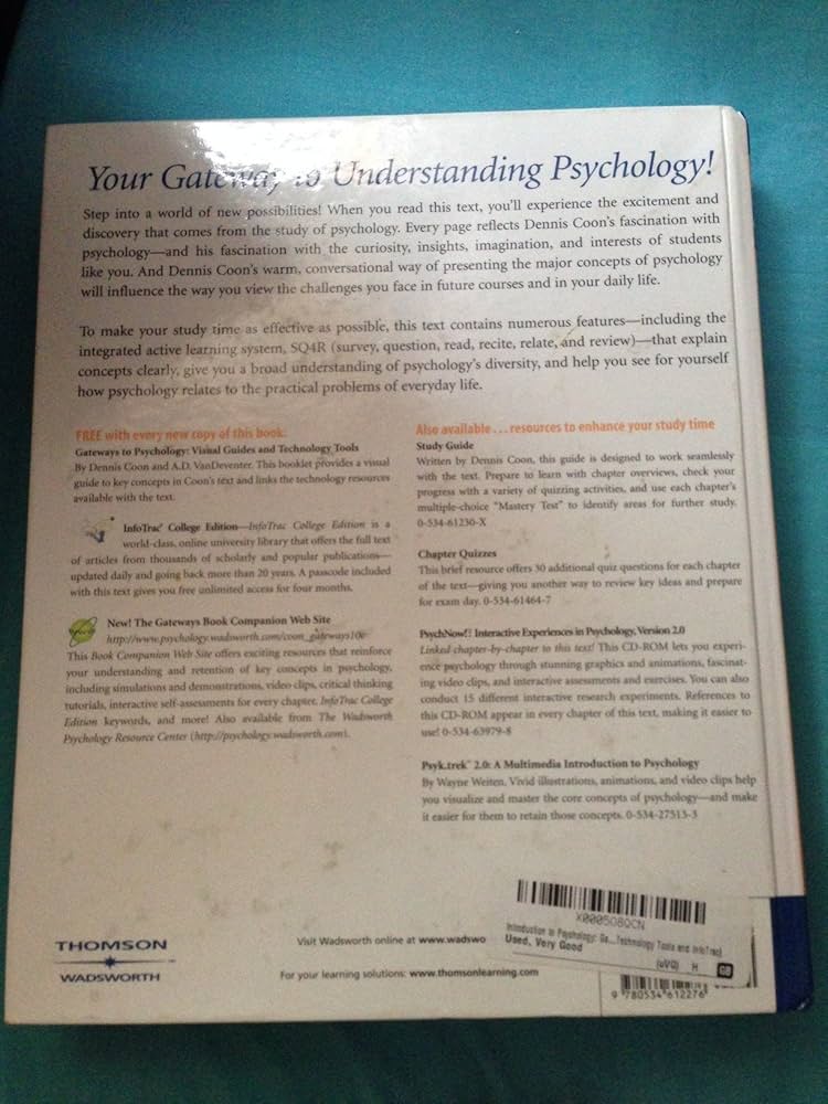 Amazon.com: Introduction to Psychology: Gateways to Mind and