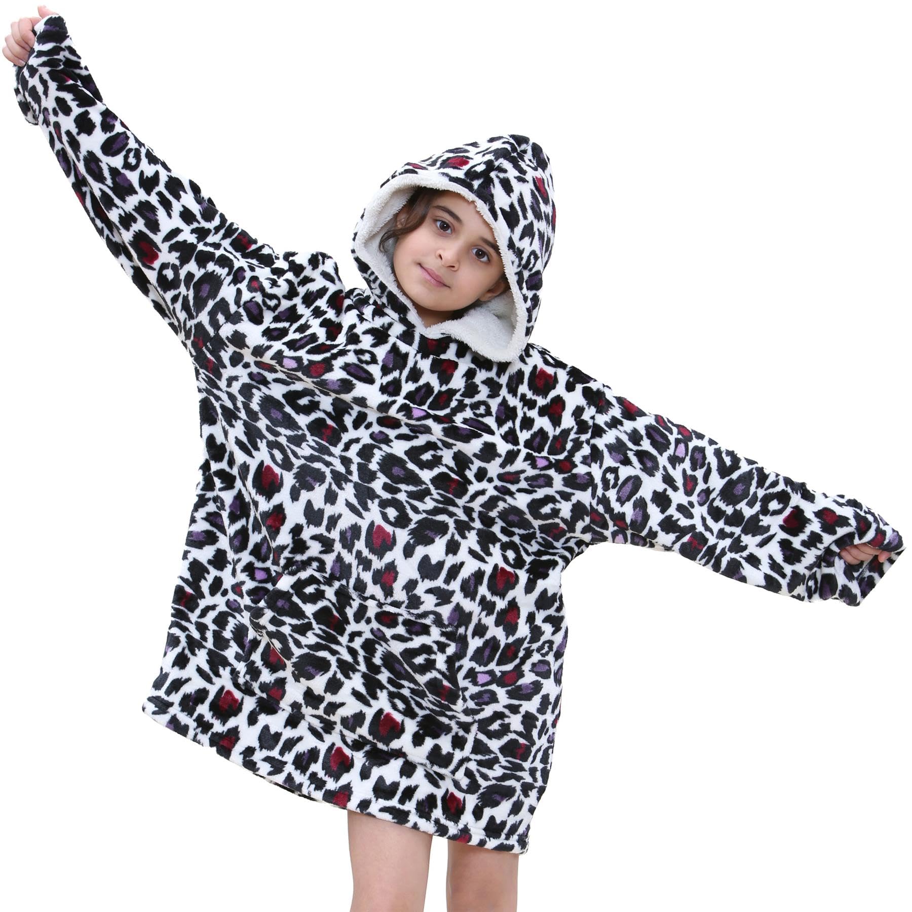 A2Z 4 Kids Hooded Snuggle Blanket Oversized - Snuggle 154 White_.Kids