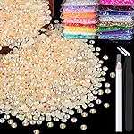 4000pcs 4mm Resin Rhinestones Bulk, Light Yellow AB Flatback Round Jelly Rhinestones Non Hotfix Crystal Gems Large Quantity Wholesale for DIY Crafts Clothes Bottles Face Makeup Manicure