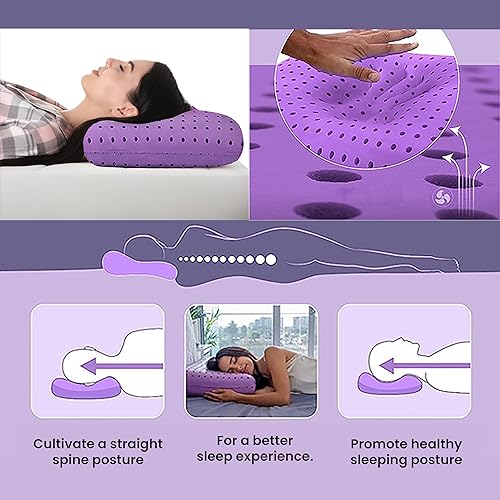 Miniatura 7 de OMEO Almohada de espuma viscoelástica púrpura Queen  Almohada suave con Xtreme Comfort  La mejor almohada de espuma viscoelástica para dormir