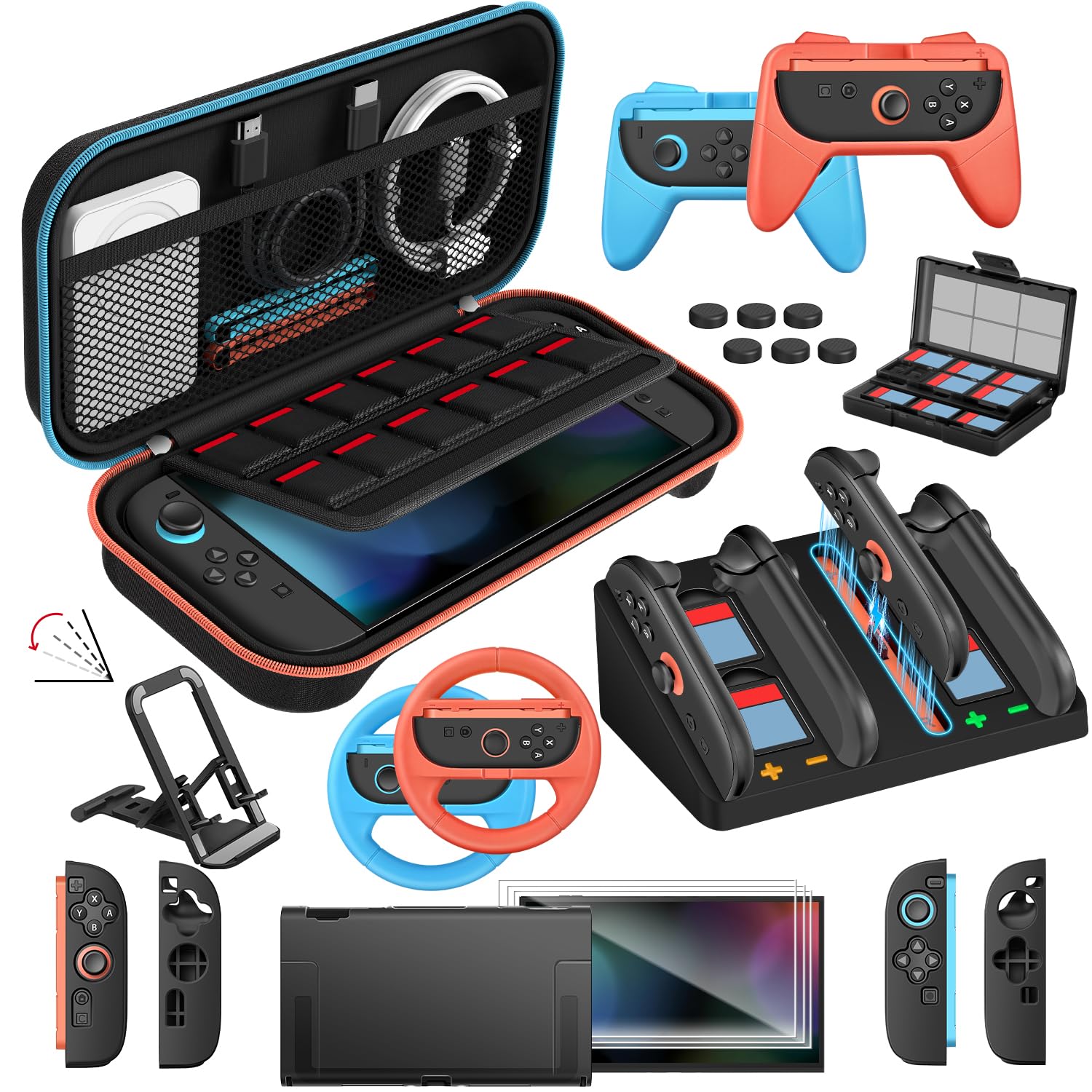 Nintendo Switch 本体 + ivolerケース + 付属品セット Amazon.com: ivoler 22-in-1 Accessories Bundle Kits for Nintendo