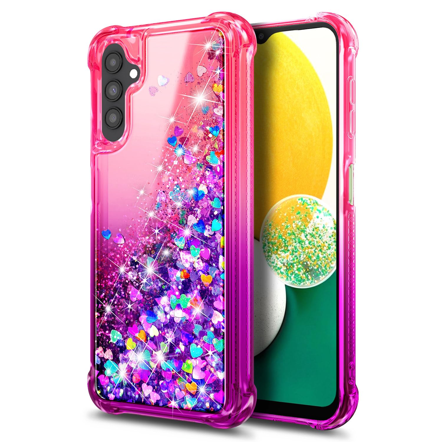 YZB Designed for Samsung Galaxy A13 5G Case, [Gradient Quicksand] Glitter Sparkle Bling Flowing Liquid Soft TPU Shockproof Protective Women Girls Kids