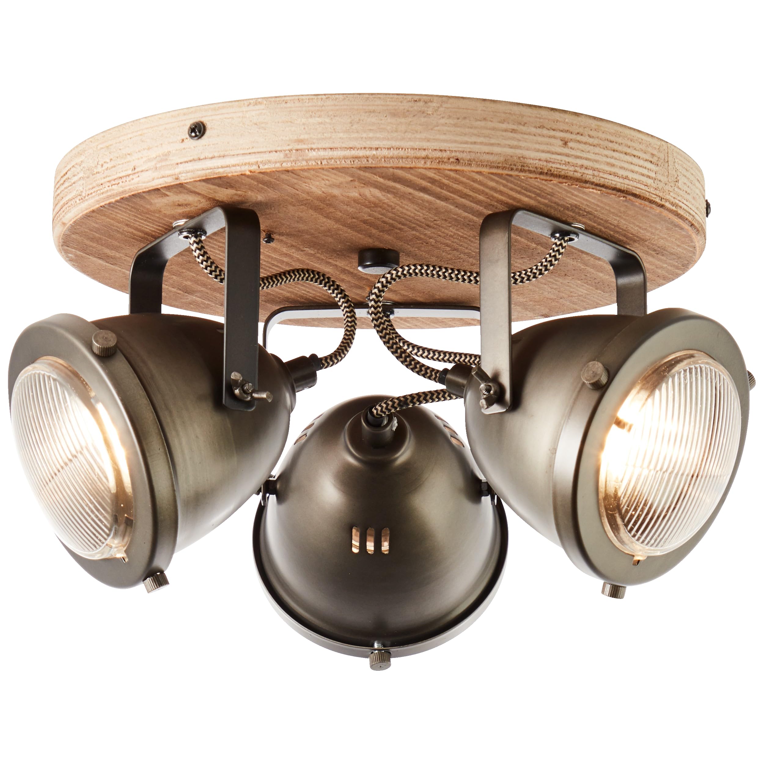 Lightbox Industrial Spot de plafond à 3 flammes pour lampes GU10 - Lampe | Spot de plafond industriel à 3 flammes pour lampes GU10 - Lampe spot vintage